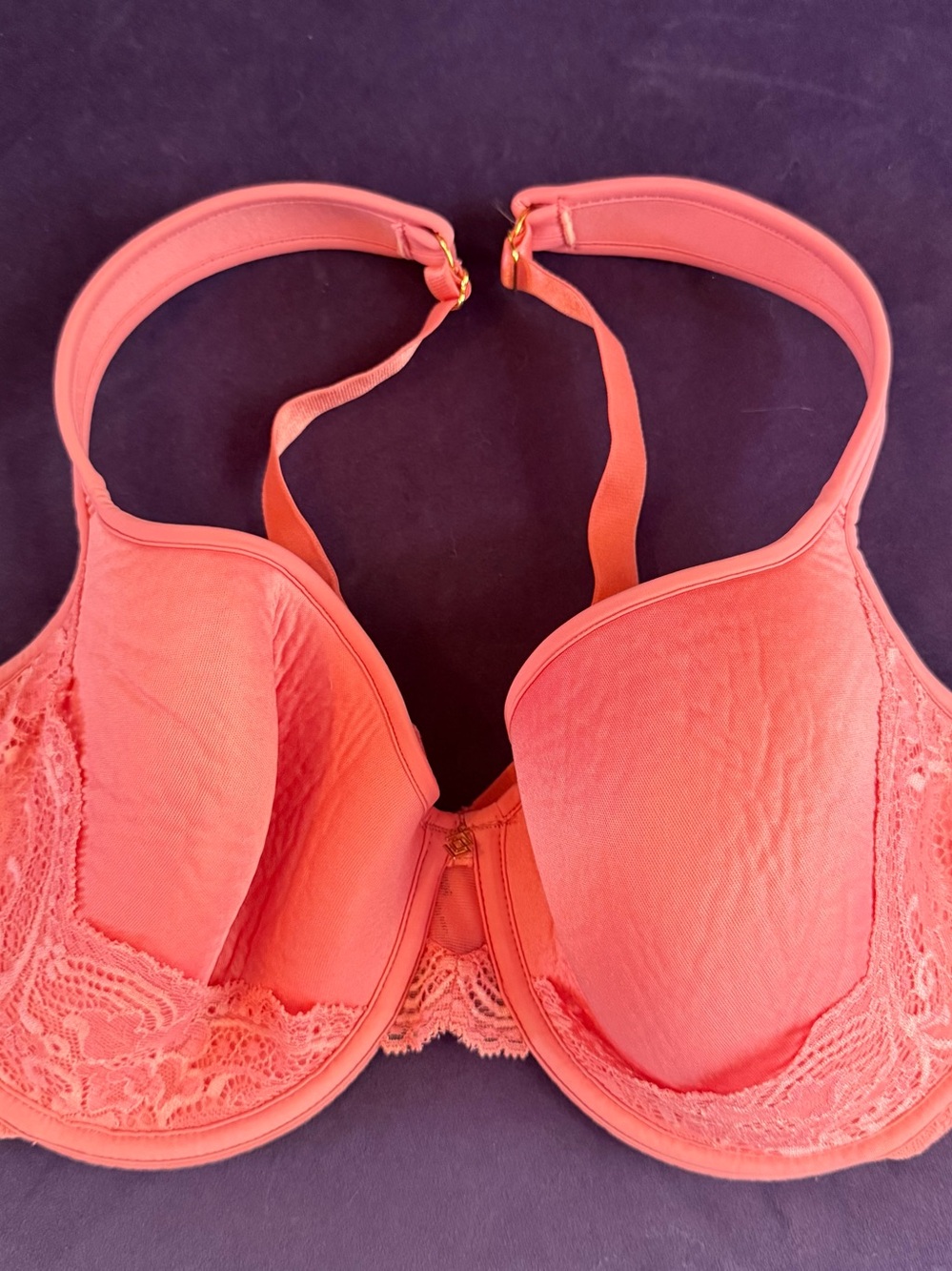 Bra lot- ThirdLove Coral Lace Underwire Bra - Vibrant Coral, VS purple/gold set